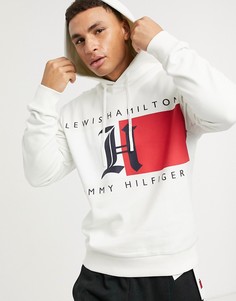 Белый флисовый худи с логотипом Tommy Hilfiger x Lewis Hamilton