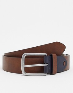 Кожаный ремень коричневого цвета с пряжкой French Connection-Коричневый