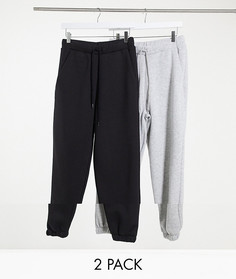 Набор из 2 oversized-джоггеров ASOS DESIGN - СКИДКА-Серый