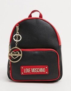 Классический рюкзак черного и красного цвета Love Moschino-Черный