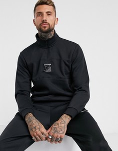Черный свитшот с горловиной на молнии и логотипом SPRT adidas Originals