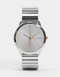 Часы с большим логотипом Calvin Klein-Серебряный