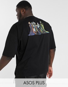 Oversized-футболка с принтом на спине ASOS DESIGN Plus Disney-Черный