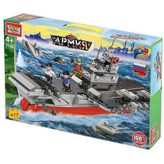 Конструктор "Город мастеров" авианосец, с фигурками, 417 дет.