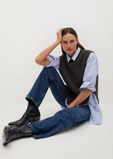 Кожаные сапоги Goodyear welted - Silver-i Mango