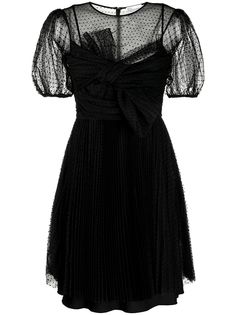 RedValentino плиссированное платье с узором в горох