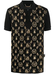 Philipp Plein рубашка поло с вышитой монограммой