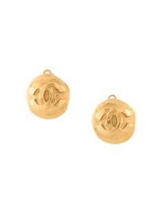 Chanel Pre-Owned серьги-клипсы 1995-го года с логотипом CC