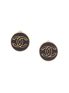 Chanel Pre-Owned серьги-клипсы 2003-го года с логотипом CC