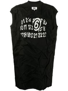 MM6 Maison Margiela платье с жатым эффектом и логотипом