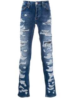 Philipp Plein джинсы прямого кроя с эффектом потертости