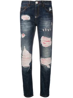 Philipp Plein джинсы кроя слим с эффектом потертости