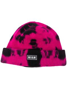 MSGM шапка с нашивкой-логотипом и принтом тай-дай