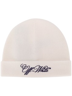Off-White жаккардовая шапка бини с логотипом