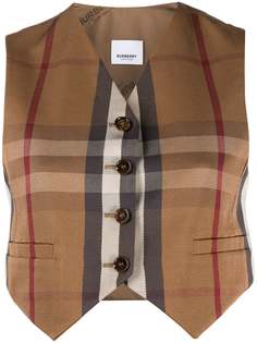 Burberry укороченный жилет в клетку Vintage Check
