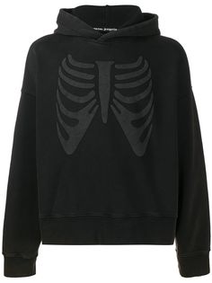 Palm Angels HW_SKELETON HOODY BLACK WHITE
