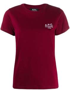 A.P.C. футболка с вышитым логотипом