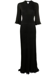 Bottega Veneta платье макси в рубчик