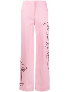 Moschino брюки Cornely с вышивкой
