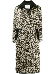 Mackintosh стеганое пальто с леопардовым принтом