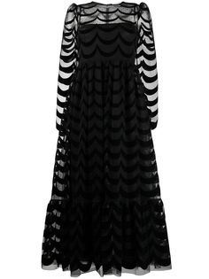 RedValentino длинное платье с фестонами
