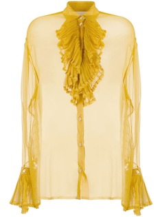 Maison Margiela прозрачная блузка с оборками