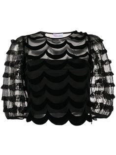 RedValentino полупрозрачная блузка с узором