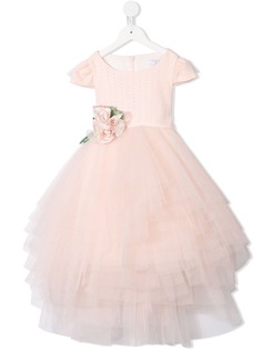 Monnalisa платье с цветочной вышивкой