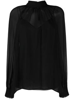 Blumarine шифоновая блузка с длинными рукавами