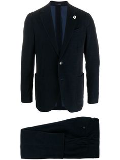 Lardini фактурный костюм с однобортным пиджаком