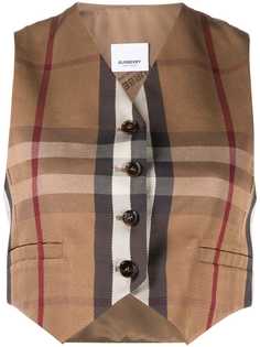 Burberry укороченный жилет в клетку