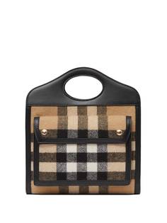 Burberry клетчатая мини-сумка с карманом