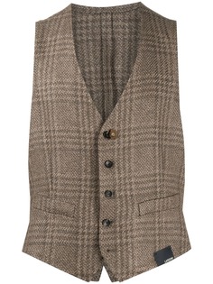 Lardini plaid check waistcoat