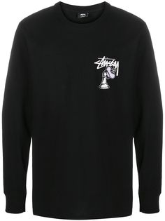 Stussy футболка с графичным принтом и круглым вырезом