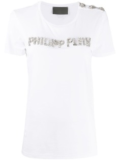 Philipp Plein футболка с логотипом из страз