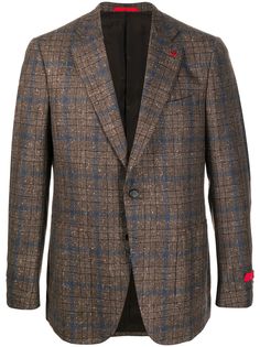 Isaia check single-breasted blazer