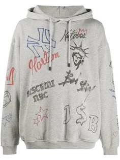 Buscemi grey graffiti hoodie