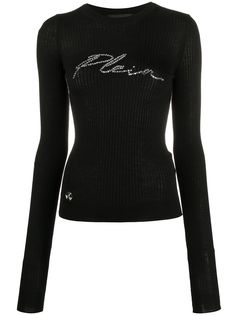 Philipp Plein топ в рубчик с кристаллами