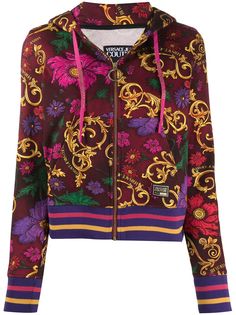 Versace Jeans Couture baroque-print zipped hoodie
