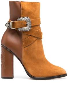 Tommy Hilfiger two-tone buckle ankle booties