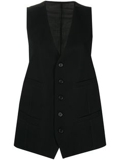 Ann Demeulemeester длинный жилет строгого кроя