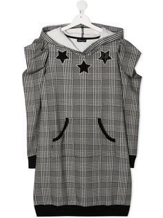 Monnalisa houndstooth hooded dress
