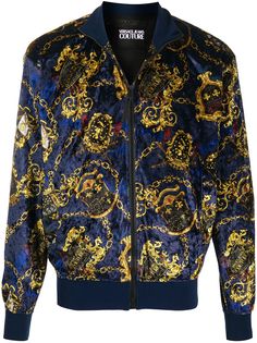 Versace Jeans Couture chain-link print velour jacket