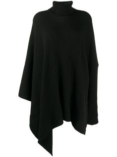 Ys ribbed-knit draped jumper Y`s
