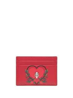 Alexander McQueen картхолдер с графичным принтом и декором Skull
