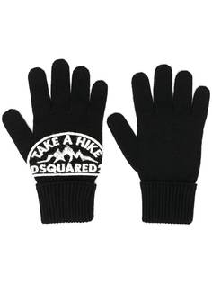 Dsquared2 перчатки с нашивкой-логотипом