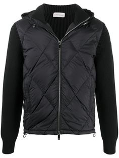 Moncler пуховик с вязаными вставками