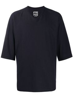 Homme Plissé Issey Miyake футболка оверсайз V-образным вырезом