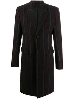 Ann Demeulemeester однобортное пальто в полоску