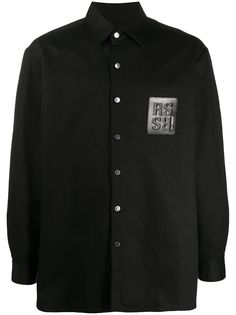 Raf Simons рубашка с нашивкой-логотипом